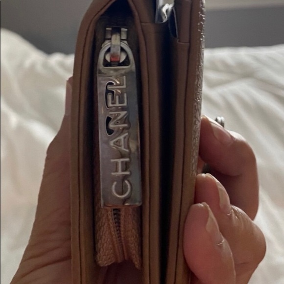 Chanel L-zip CC Leather Pocket Wallet Dark Beige - Picture 15 of 16